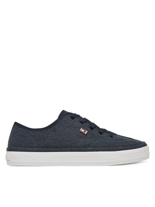 Zdjęcie produktu Sneakersy Tommy Hilfiger Washed Canvas Vulc Sneaker FW0FW08894 Granatowy