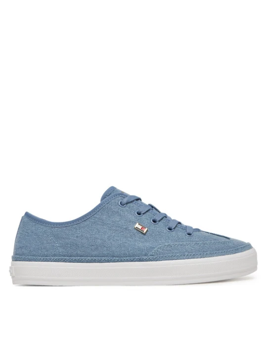 Zdjęcie produktu Sneakersy Tommy Hilfiger Washed Canvas Vulc Sneaker FW0FW08894 Niebieski