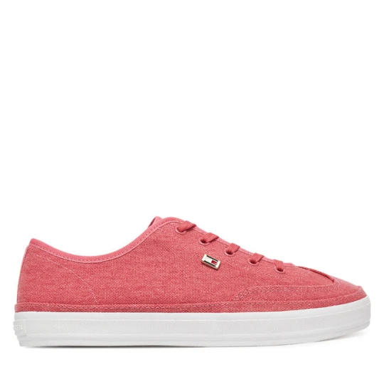 Zdjęcie produktu Sneakersy Tommy Hilfiger Washed Canvas Vulc Sneaker FW0FW08894 Różowy