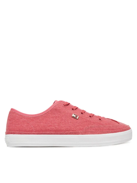Zdjęcie produktu Sneakersy Tommy Hilfiger Washed Canvas Vulc Sneaker FW0FW08894 Różowy