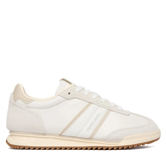 Zdjęcie produktu Sneakersy Tommy Jeans Tjw Low Profile Runner Lthr Mix EN0EN03001 Écru Kremowy