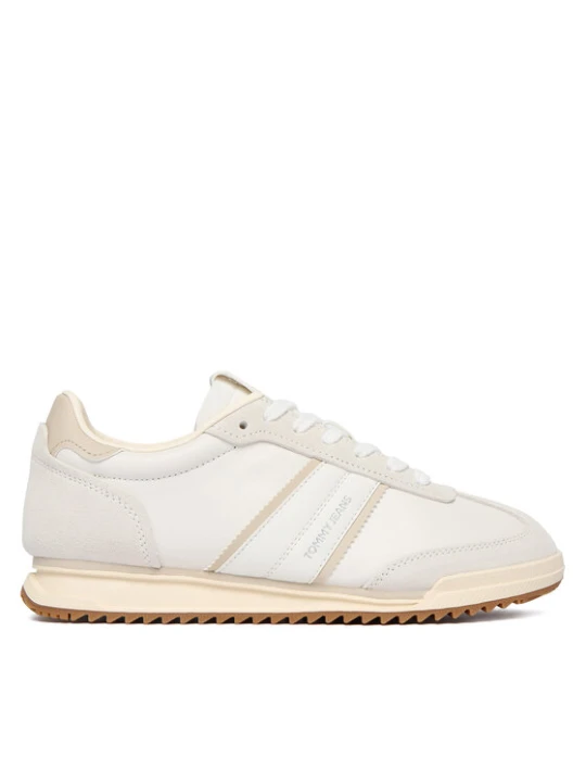 Zdjęcie produktu Sneakersy Tommy Jeans Tjw Low Profile Runner Lthr Mix EN0EN03001 Écru Kremowy
