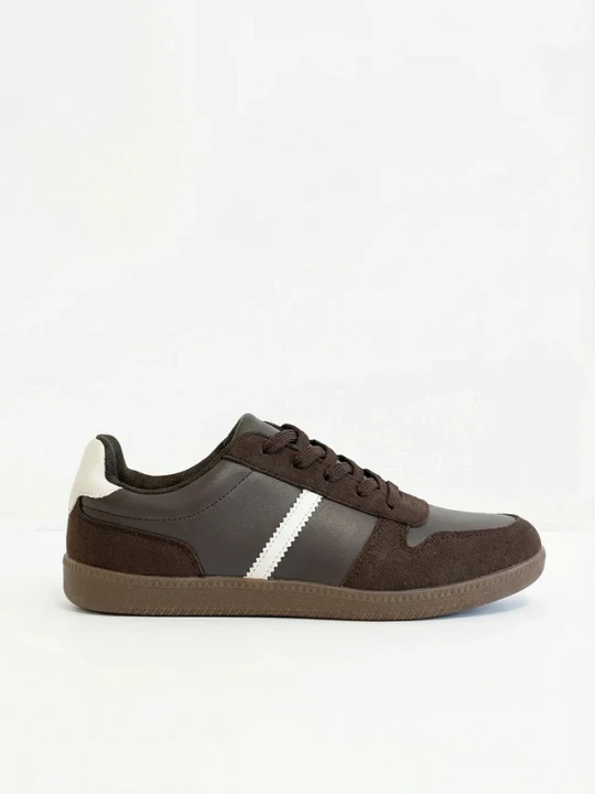 Zdjęcie produktu Sneakersy w stylu retro BonPrix brązowy