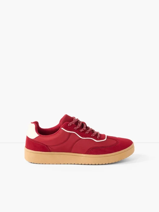 Zdjęcie produktu Sneakersy w stylu retro BonPrix czerwony