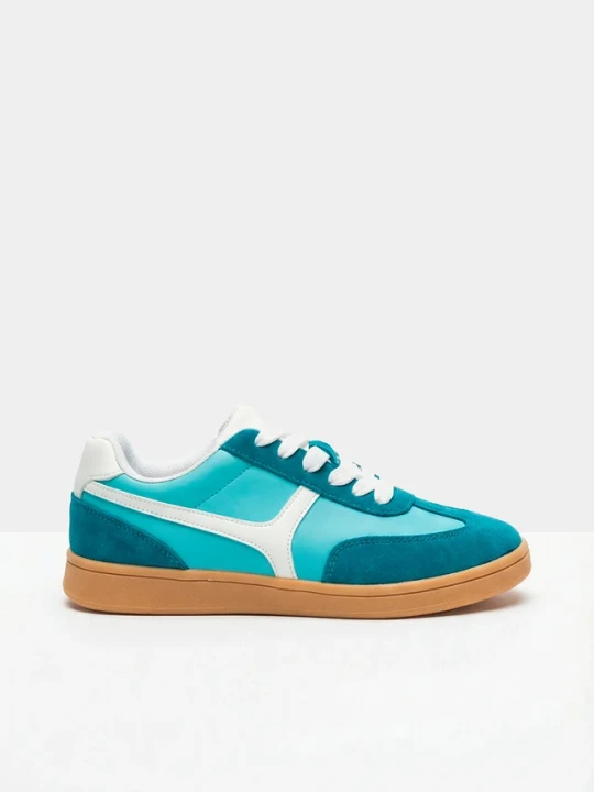Zdjęcie produktu Sneakersy w stylu retro BonPrix niebieski