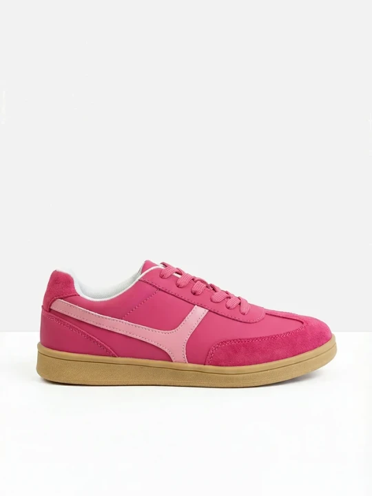 Zdjęcie produktu Sneakersy w stylu retro BonPrix różowy