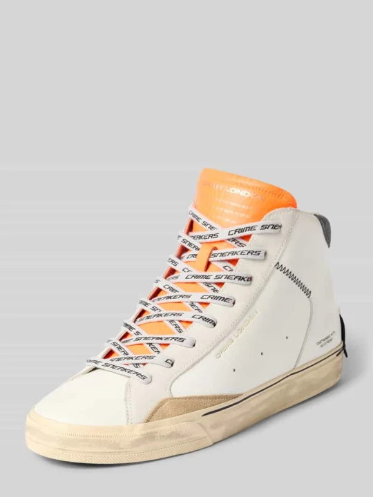 Zdjęcie produktu Sneakersy w wysokim kroju w znoszonym stylu Crime London Biały