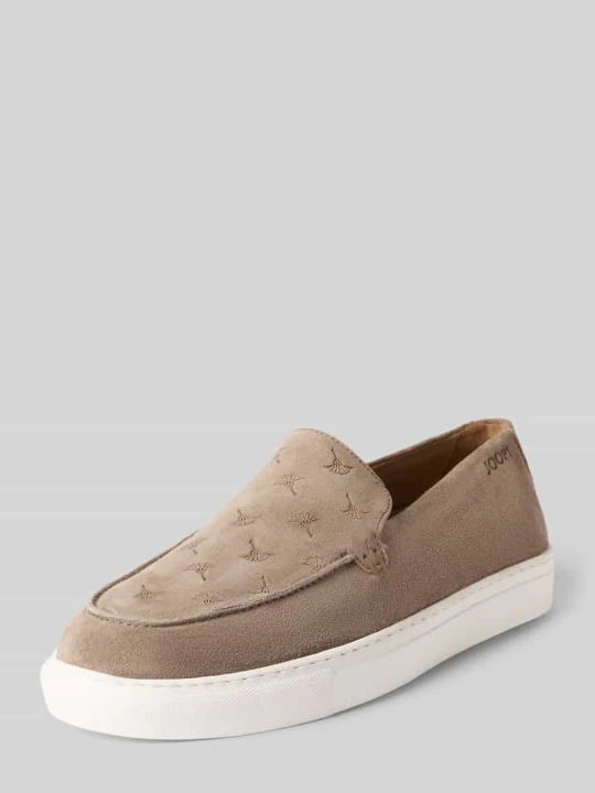 Zdjęcie produktu Sneakersy wsuwane ze skóry ze wzorem z logo JOOP! Beżowy