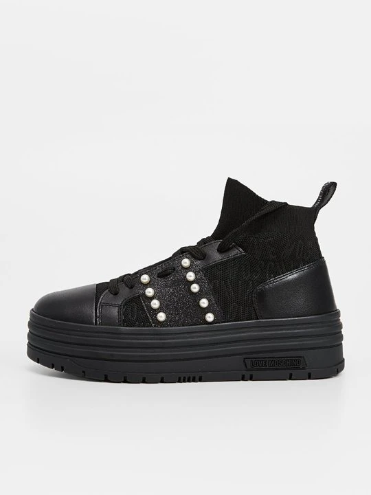 Zdjęcie produktu Sneakersy wysokie LOVE MOSCHINO czarny