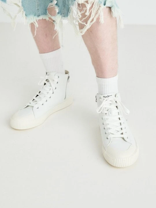 Zdjęcie produktu Sneakersy wysokie Pepe Jeans mleczny