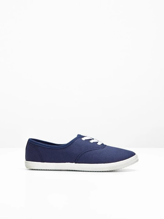 Zdjęcie produktu Sneakersy z bawełnianego płótna BonPrix niebieski