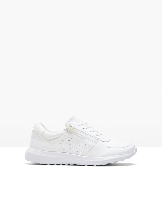 Zdjęcie produktu Sneakersy z kryształkami BonPrix biały