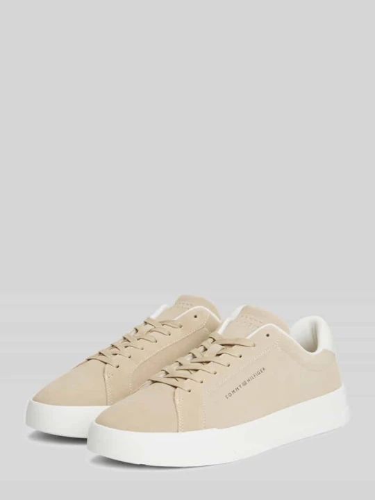 Zdjęcie produktu Sneakersy z detalem z logo z naturalnej skóry Tommy Hilfiger Beżowy