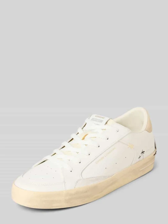Zdjęcie produktu Sneakersy z detelem z logo Model 'Deluxe' Crime London Biały