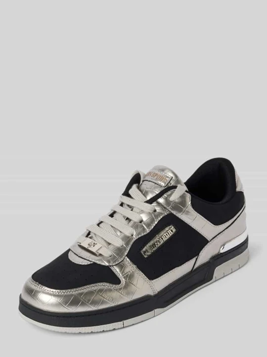 Zdjęcie produktu Sneakersy z efektem metalicznym model ‘VIPER III’ Philipp Plein Srebrny