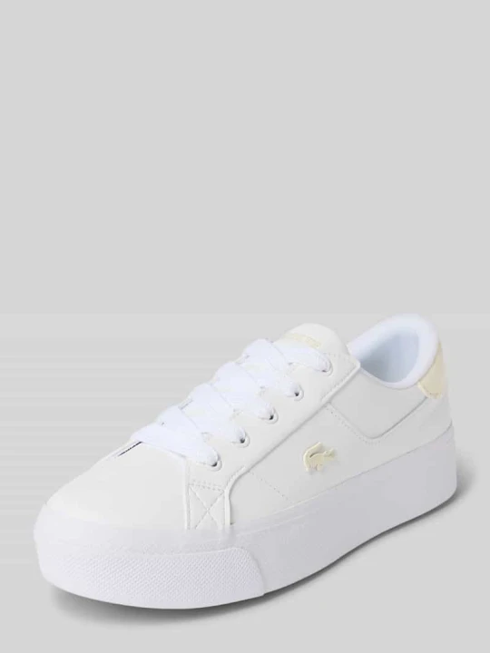 Zdjęcie produktu Sneakersy z mieszanka skóry model 'ZIANE' Lacoste Biały