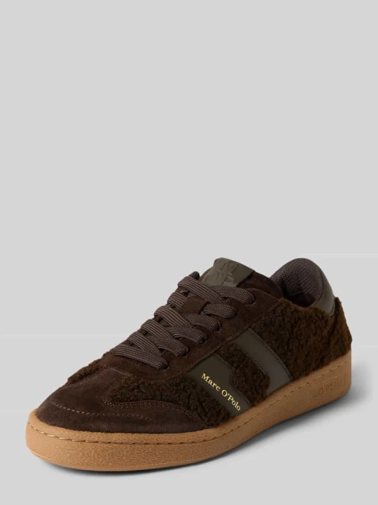 Zdjęcie produktu Sneakersy z mieszanki skóry i tkaniny model 'COURT W 5' Marc O'Polo Ciemnobrązowy