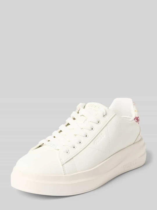 Zdjęcie produktu Sneakersy z mieszanki skóry i tkaniny model 'ELBINA11' Guess Biały