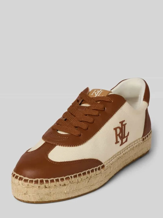 Zdjęcie produktu Sneakersy z mieszanki skóry i tkaniny model ‘LUIZE’ Lauren Ralph Lauren Camel