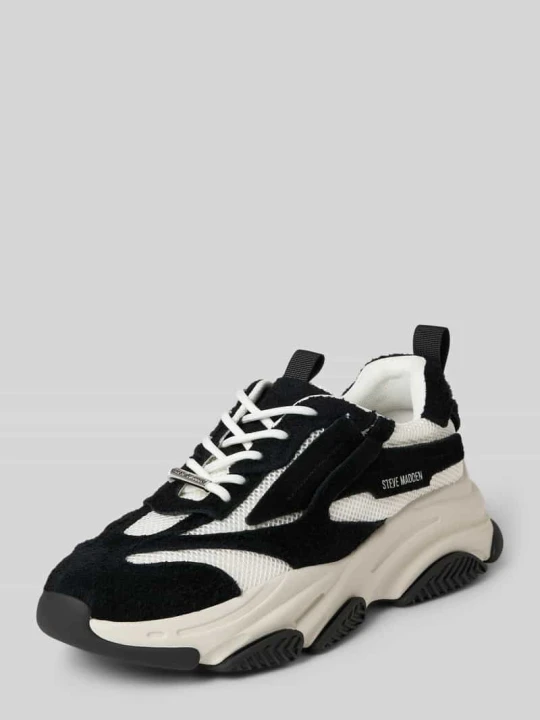 Zdjęcie produktu Sneakersy z mieszanki skóry i tkaniny model 'Possess-H2' Steve Madden Czarny