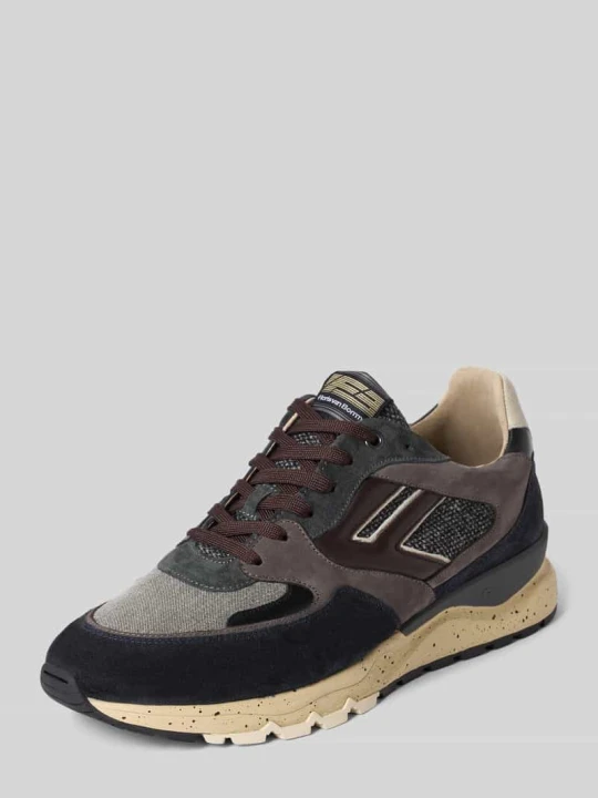 Zdjęcie produktu Sneakersy z mieszanki skóry model 'De Treener' Floris Van Bommel Granatowy