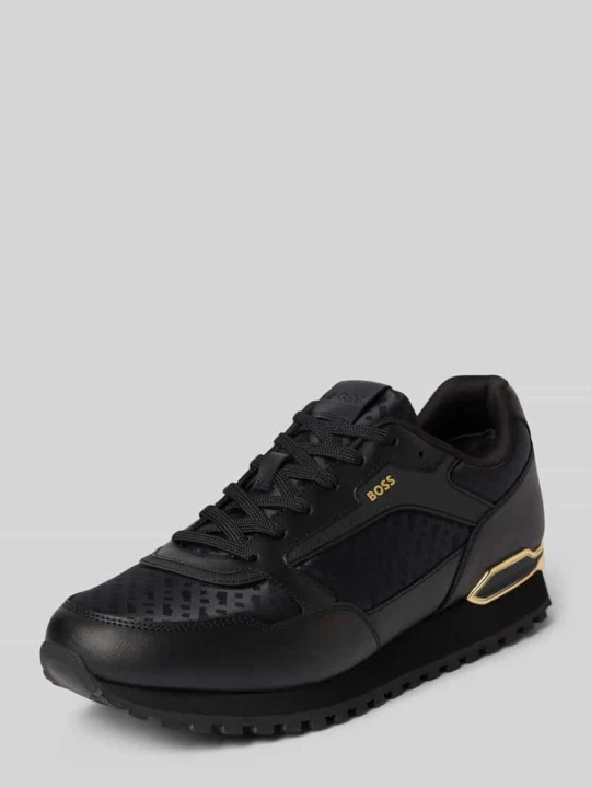 Zdjęcie produktu Sneakersy z mieszanki skóry model 'PARKOUR-L_RUNN_NMNAL' Boss Czarny