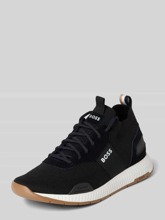 Zdjęcie produktu Sneakersy z detalami z logo Model 'TITANIUM_RUNN_KNSTA' Boss Czarny