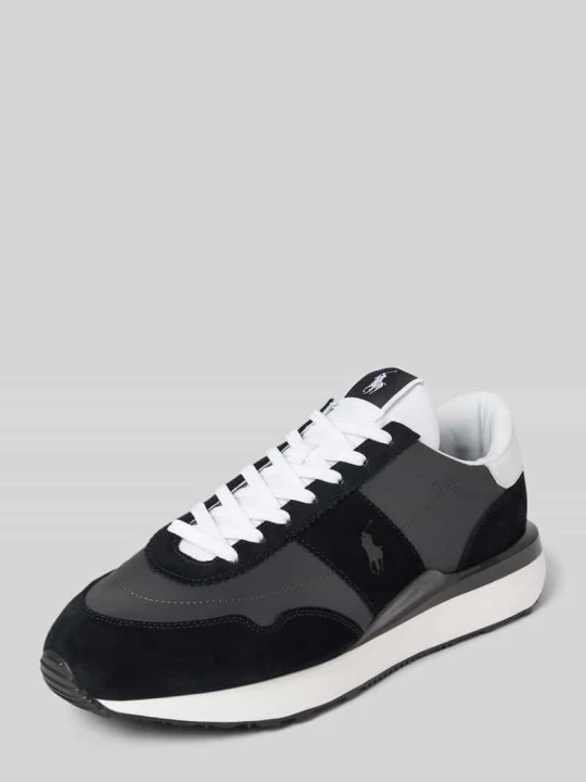 Zdjęcie produktu Sneakersy z mieszanki skóry model 'TRAIN' Polo Ralph Lauren Czarny