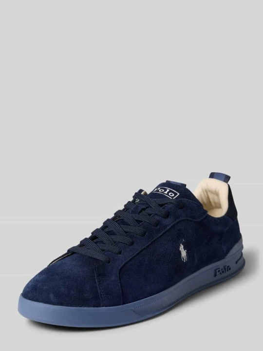 Zdjęcie produktu Sneakersy z mieszanki skóry Polo Ralph Lauren Ciemnoniebieski