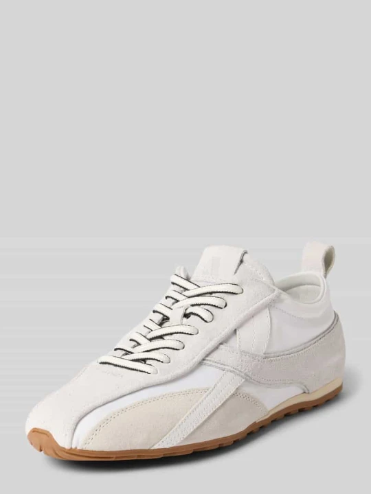 Zdjęcie produktu Sneakersy z mieszanki skóry z detalem z logo ALOHAS Biały