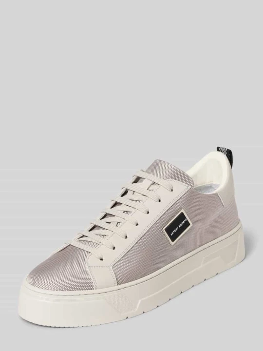 Zdjęcie produktu Sneakersy z mieszanki skóry z detalem z logo Antony Morato Jasnoszary