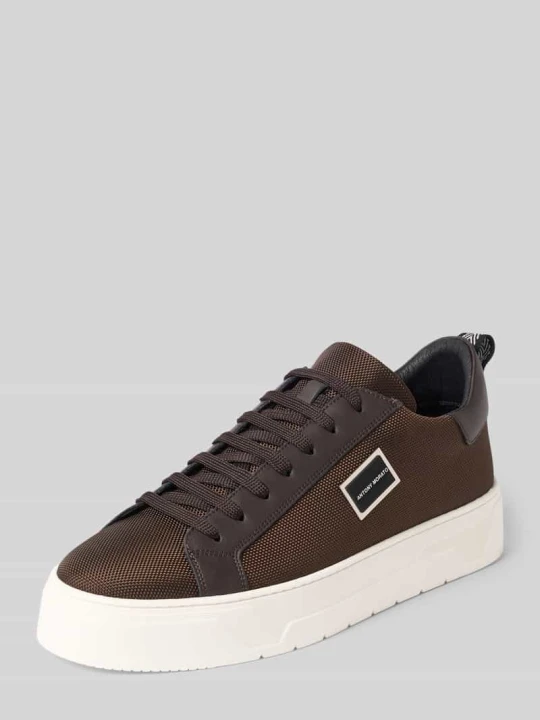 Zdjęcie produktu Sneakersy z mieszanki skóry z detalem z logo Antony Morato Ciemnobrązowy