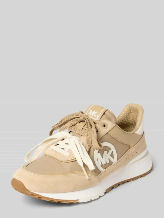 Zdjęcie produktu Sneakersy z mieszanki skóry z detalem z logo model 'Nova' Michael Kors Khaki