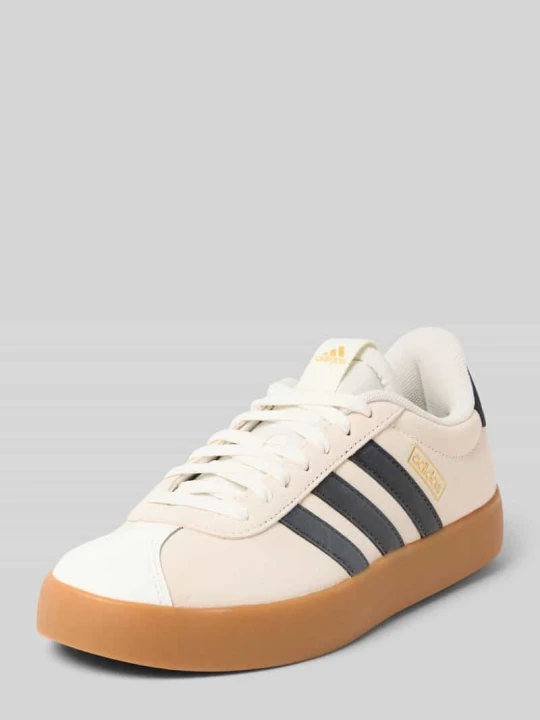 Zdjęcie produktu Sneakersy z mieszanki skóry z wyhaftowanym logo model ‘VL COURT 3.0’ Adidas Złamany biały