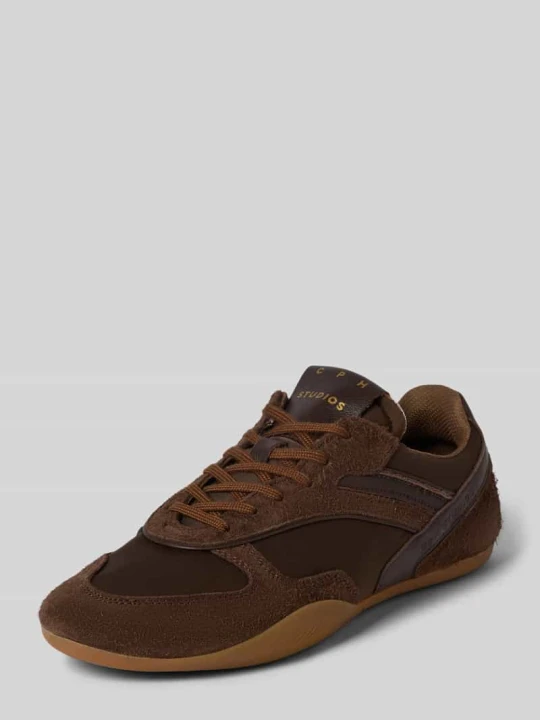 Zdjęcie produktu Sneakersy z mieszanki skóry z wytłoczonym logo Copenhagen Ciemnobrązowy