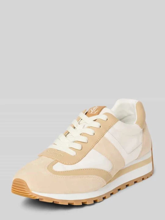 Zdjęcie produktu Sneakersy z mieszanki skóry z wytłoczonym logo model ‘Dani’ Lauren Ralph Lauren Piaskowy