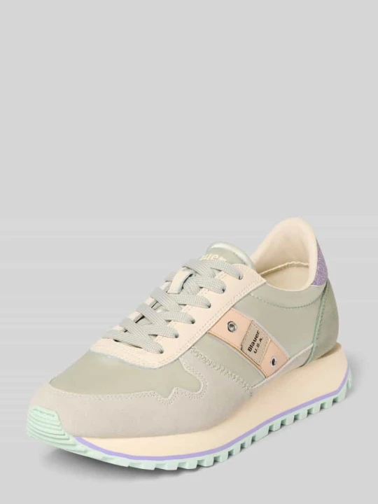 Zdjęcie produktu Sneakersy z miksu skóry z naszywką z logo model 'Millen' Blauer Usa Jasnoturkusowy