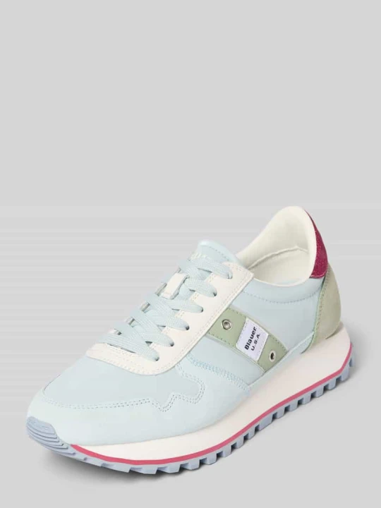 Zdjęcie produktu Sneakersy z miksu skóry z naszywką z logo model 'Millen' Blauer Usa Jasnoniebieski