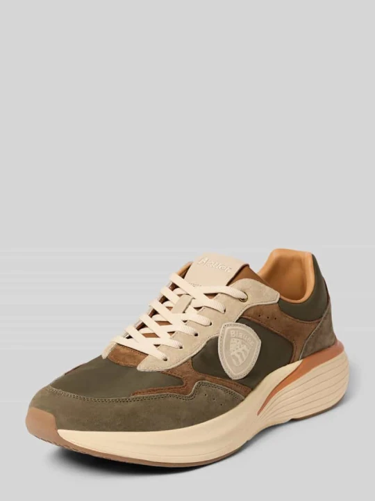 Zdjęcie produktu Sneakersy z naszywką z logo i wytłoczeniem model 'LANDER02' Blauer Usa Oliwkowy
