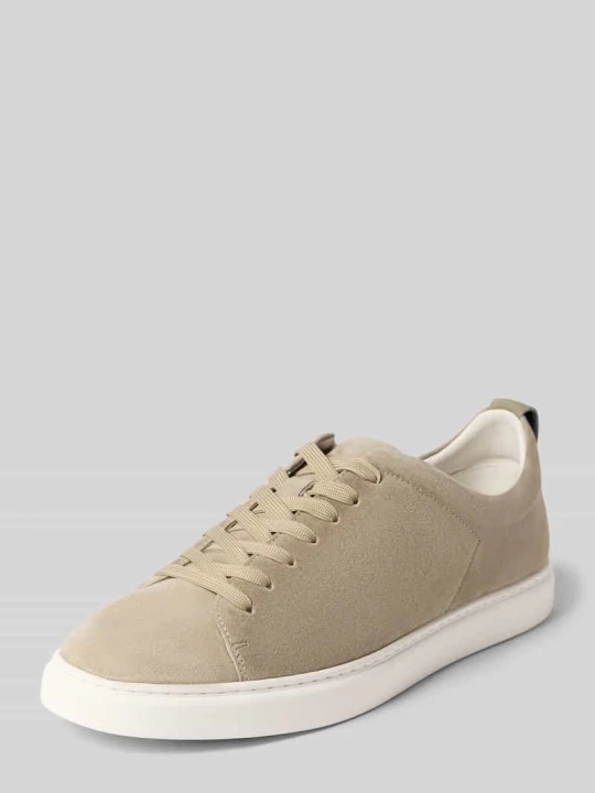 Zdjęcie produktu Sneakersy z naturalnej skóry w imitacji weluru model 'Uwin' CG - Club of Gents Jasnozielony