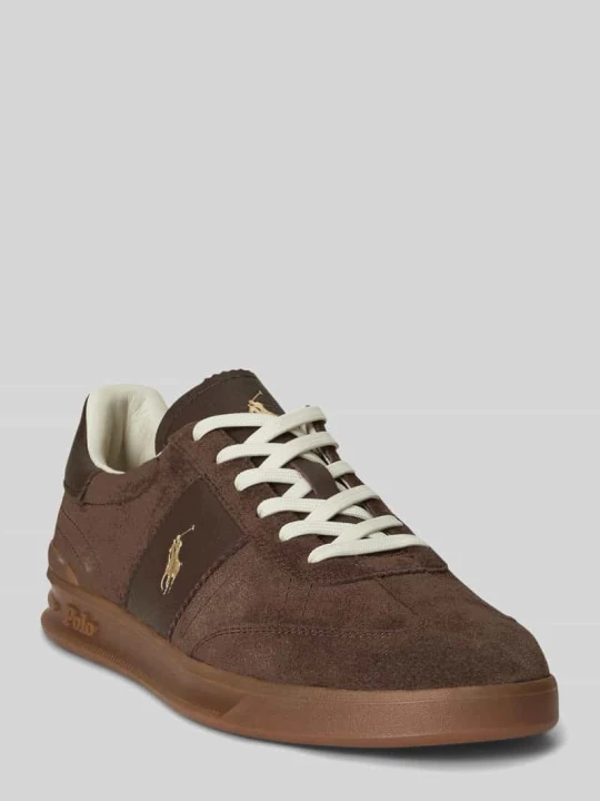 Zdjęcie produktu Sneakersy z naturalnej skóry welurowej Polo Ralph Lauren Średniobrązowy