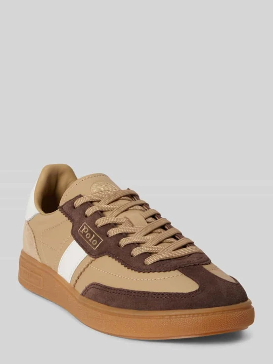 Zdjęcie produktu Sneakersy z naturalnej skóry welurowej z bydła Polo Ralph Lauren Beżowy