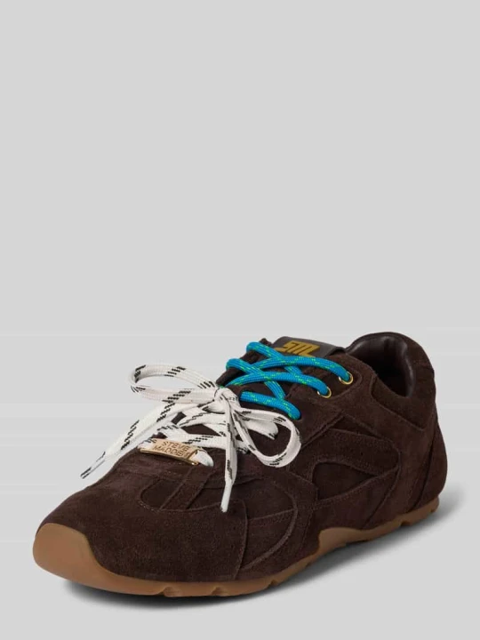 Zdjęcie produktu Sneakersy z naturalnej skóry z detal z logo model „Asiel” Steve Madden Ciemnobrązowy