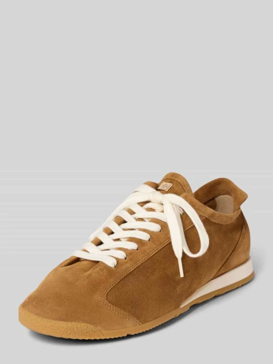 Zdjęcie produktu Sneakersy z naturalnej skóry z detalem z logo HÖGL Koniakowy
