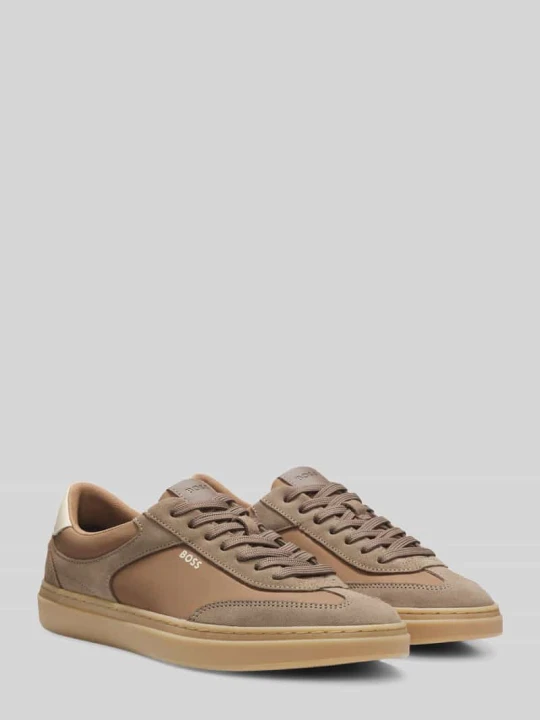 Zdjęcie produktu Sneakersy z naturalnej skóry z napisem z logo Boss