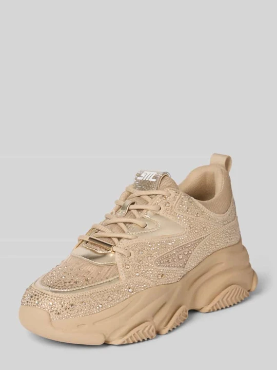 Zdjęcie produktu Sneakersy z obszyciem z ozdobnych kamieni model ‘PRIVY’ Steve Madden Beżowy