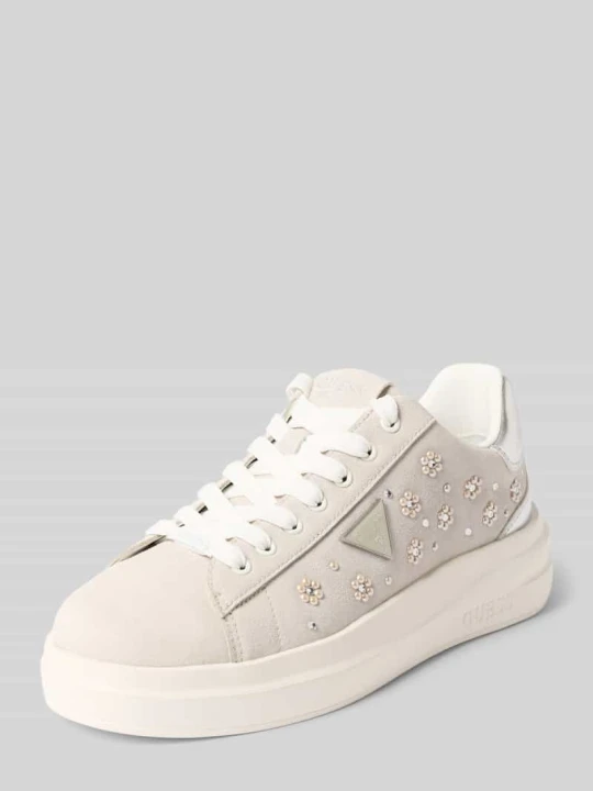 Zdjęcie produktu Sneakersy z perłami model 'ELBINA12' Guess Złamany biały