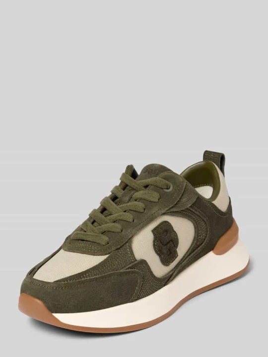 Zdjęcie produktu Sneakersy z prawdziwej skóry bydlęcej model 'B Icon_Runn_stcsdcv' Boss Ciemnozielony