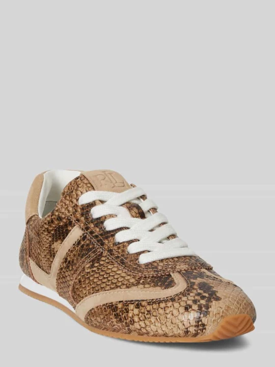 Zdjęcie produktu Sneakersy z prawdziwej skóry Lauren Ralph Lauren Camel