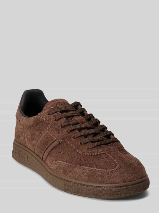 Zdjęcie produktu Sneakersy z prawdziwej skóry Polo Ralph Lauren Ciemnobrązowy